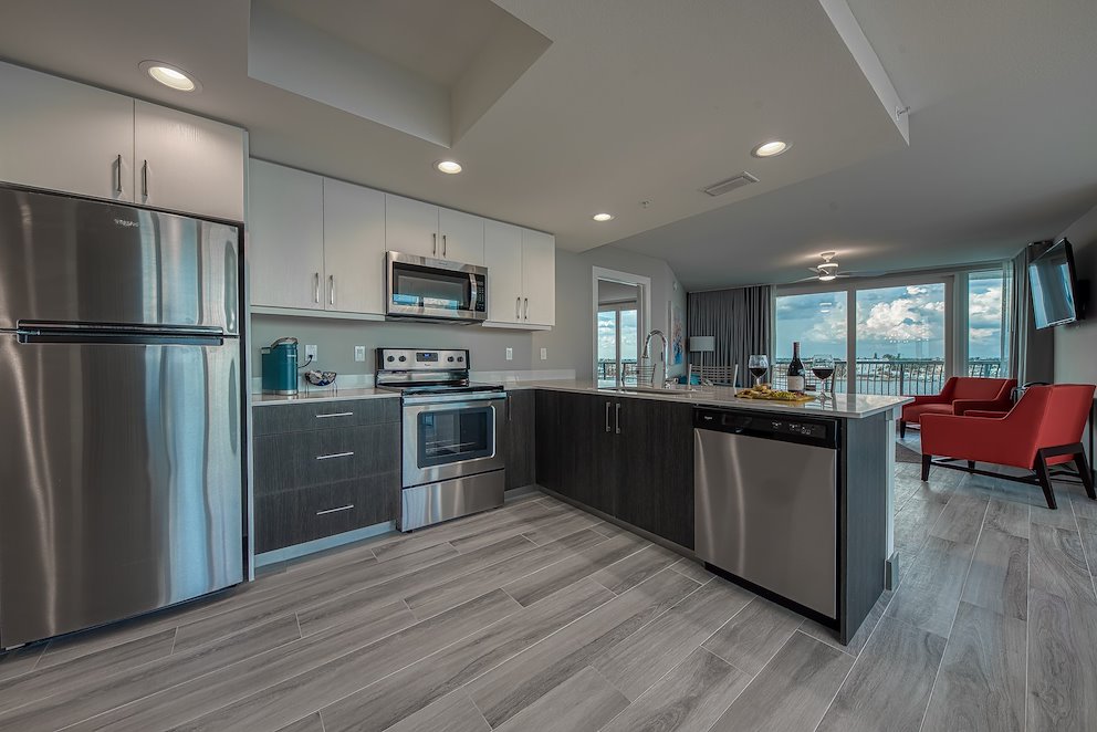 three bedroom suite kitchen at FUSION Resort