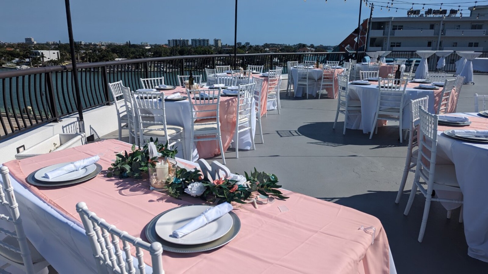 a table set up for a wedding