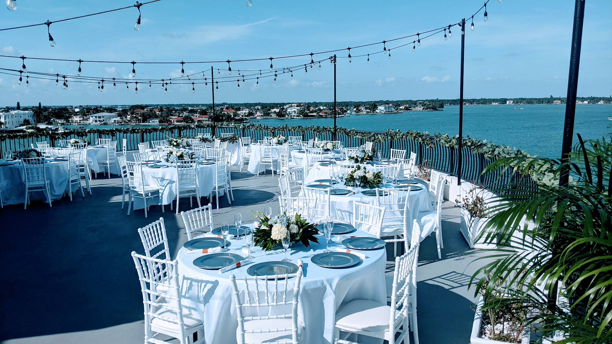 rooftop wedding set up